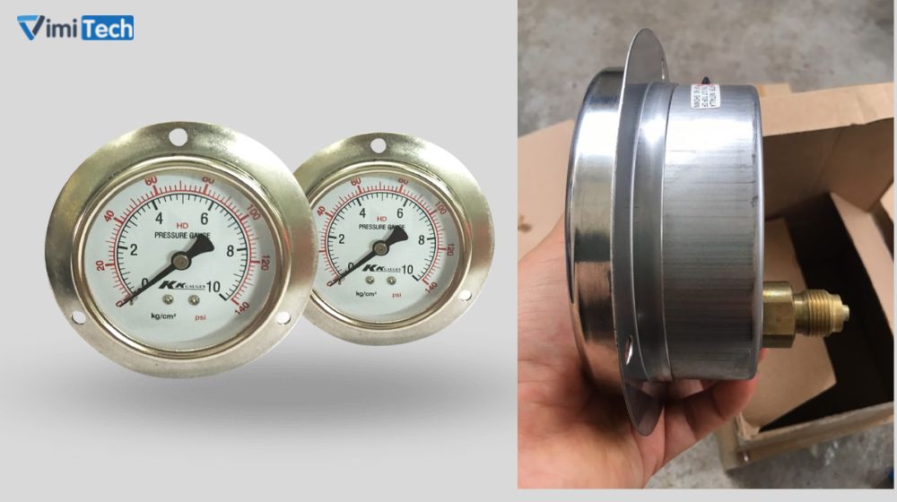 Đồng hồ đo áp suất KK Gauges chân sau