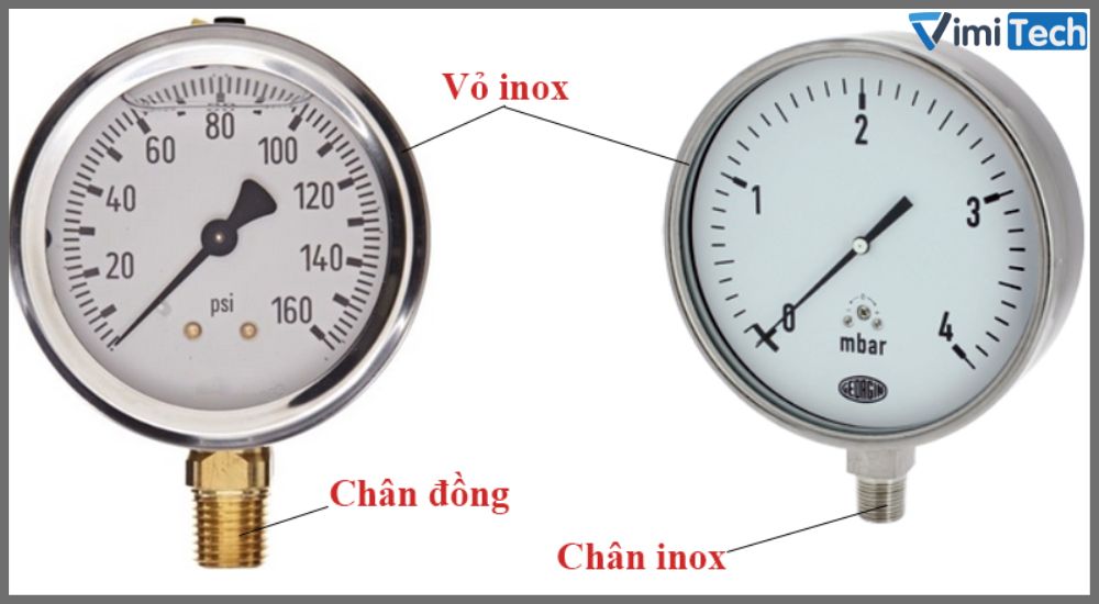 Đồng hồ đo áp suất phân loại theo vật liệu chế tạo là gì?