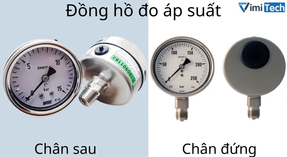 Đồng hồ áp suất phân loại theo vị trí chân kết nối