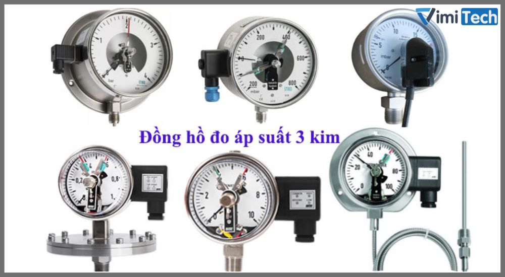 Đồng hồ áp suất tiếp điểm điện (đồng hồ áp suất 3 kim)