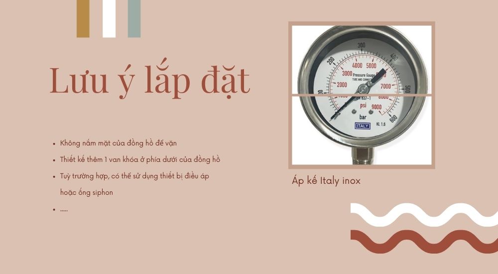 Lưu ý lắp đặt áp kế Italy inox