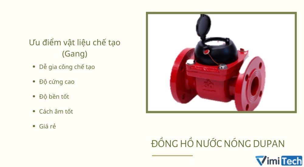 Dupan nước nóng nối bích được chế tạo từ vật liệu gang