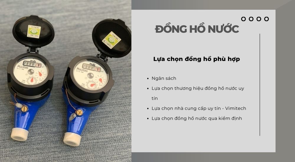 4.2 Lựa chọn đồng hồ nước theo các tiêu chí khác