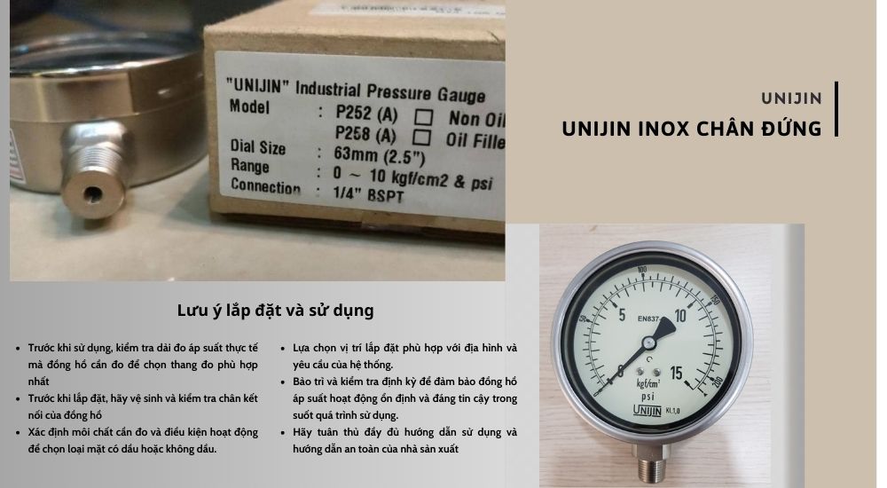 5. Lưu ý khi lắp đặt và sử dụng Unijin inox chân đứng