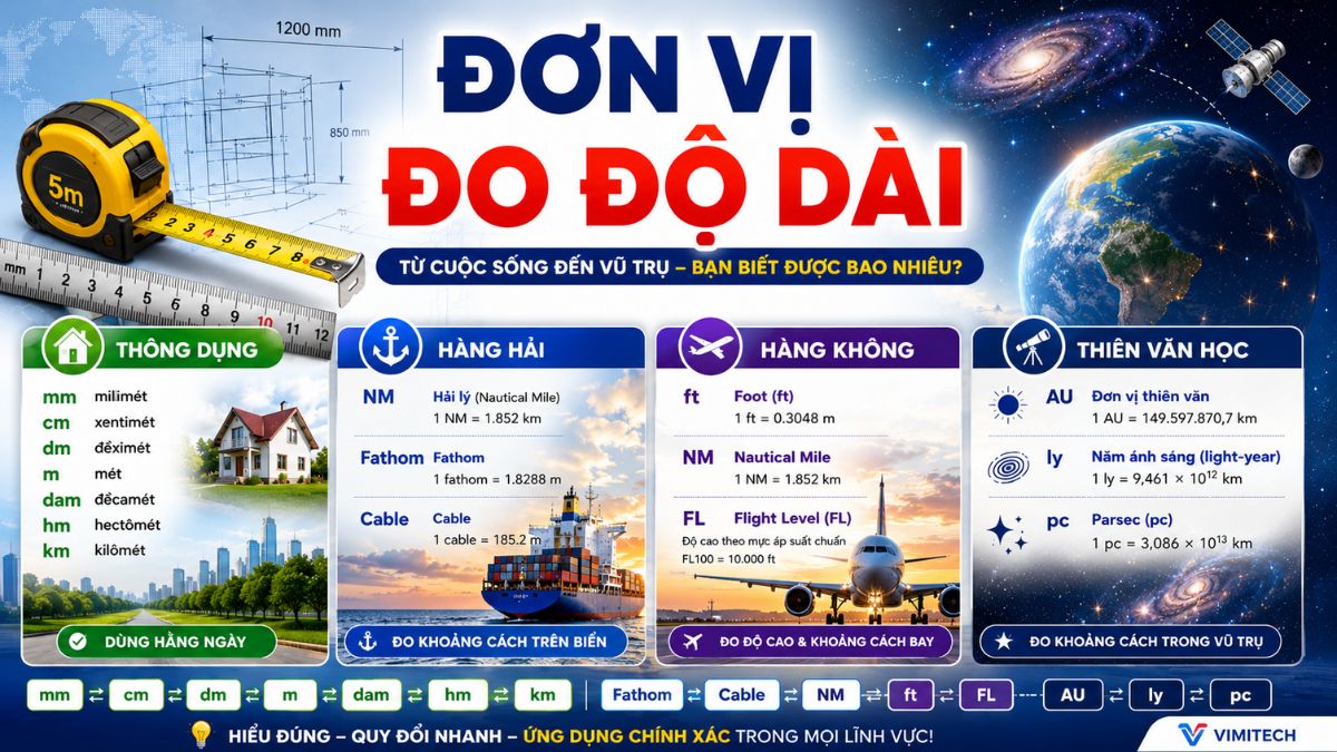bảng đơn vị đo độ dài