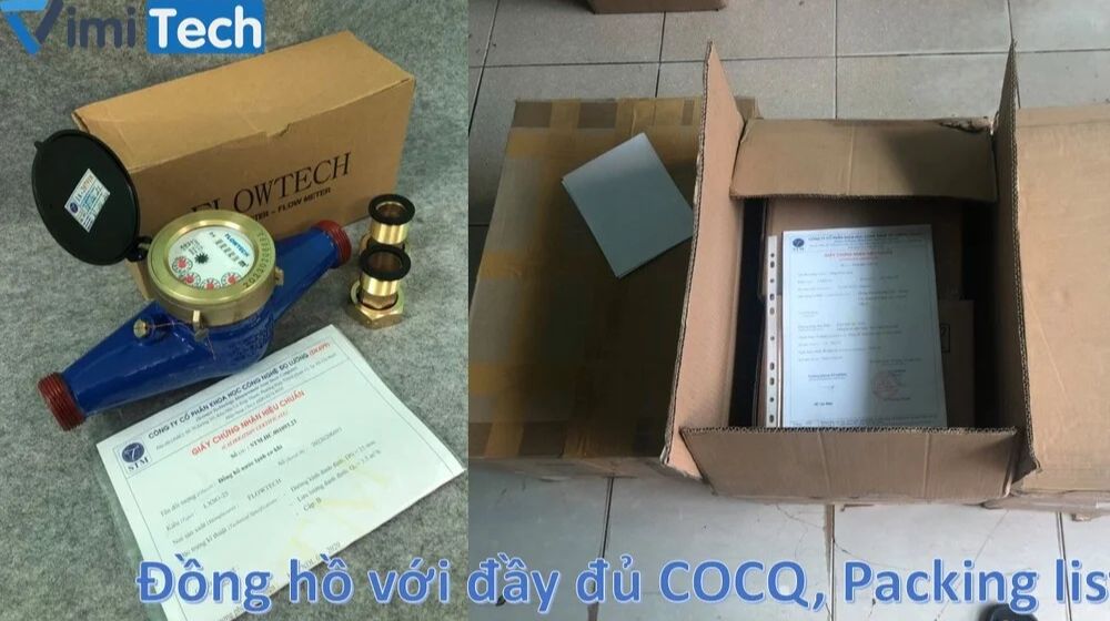 chứng từ đồng hồ nước flowtech