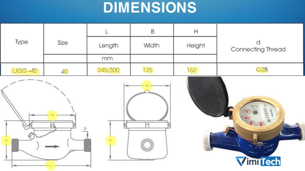 kích thước flowtech LXSG 40