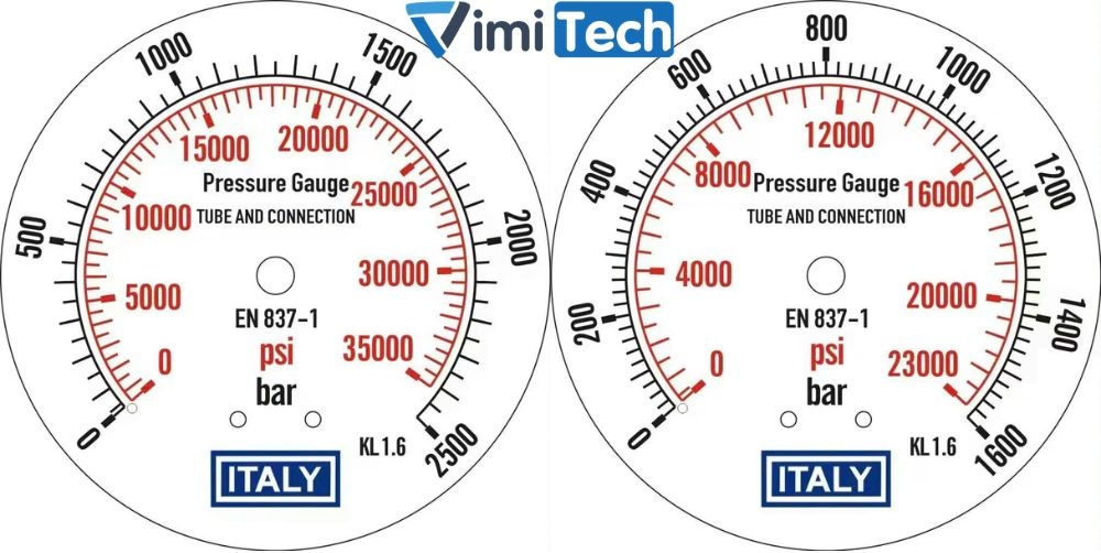 mặt đồng hồ áp suất italy
