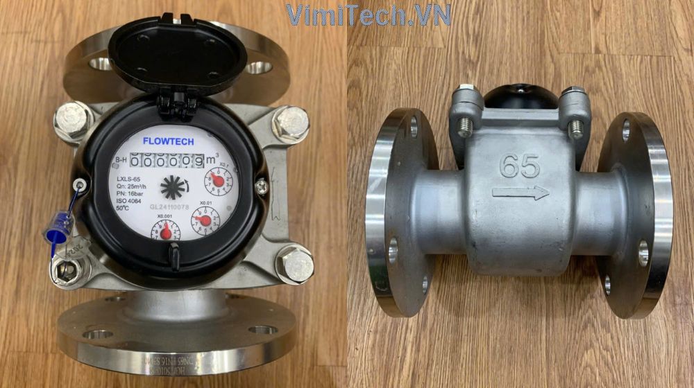 ngoại quan đồng hồ nước inox mặt bích LXLS