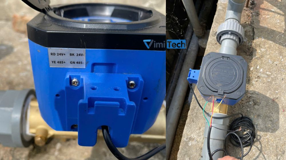đồng hồ nước siêu âm US thân đồng hộp nhựa